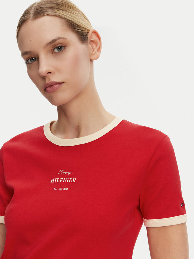 Tommy Hilfiger Tommy Hilfiger Póló Monotype WW0WW44586 Piros Regular Fit