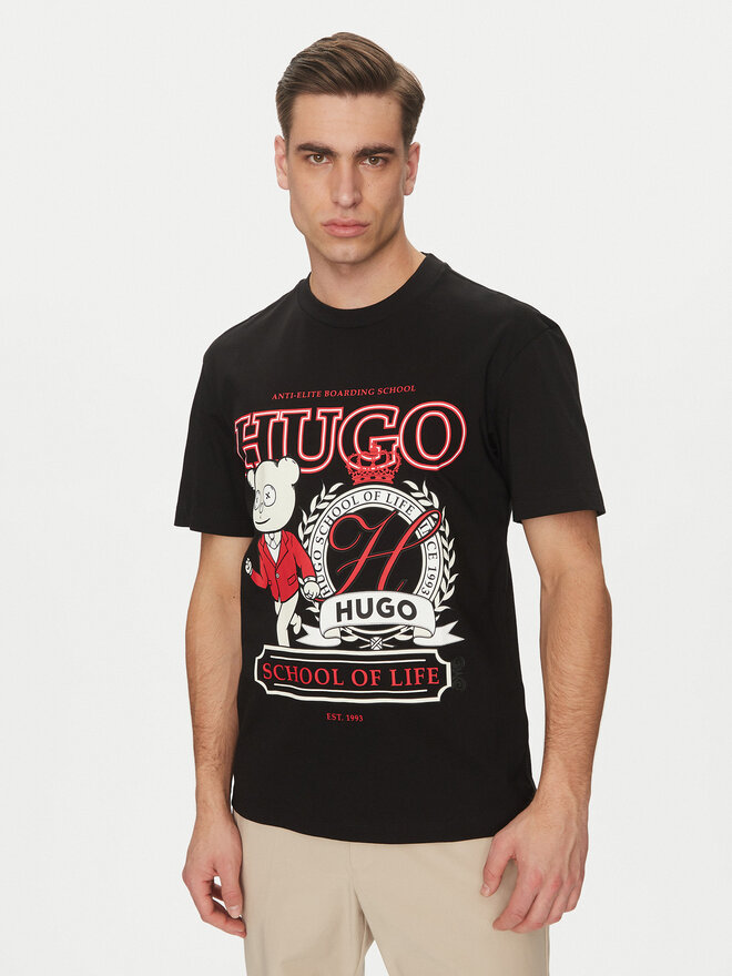 HUGO HUGO T-Shirt Daporoni 50538254 Μαύρο Relaxed Fit