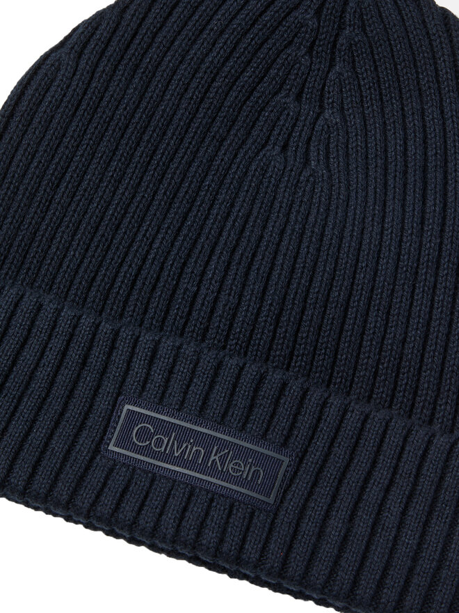 Calvin Klein Gorro Calvin Klein Patch Chunky Rib Cotton Beanie LV04D8053G Azul marino