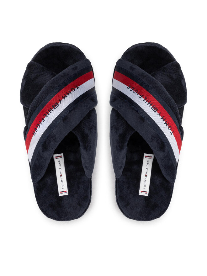 Tommy Hilfiger Pantofole Tommy Hilfiger Comfy Home Slippers With Straps FW0FW06587 Blu scuro