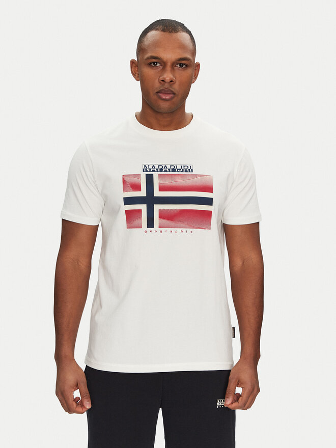 Napapijri Napapijri Marškinėliai S-Lari NP0A4IE52061 Balta Regular Fit