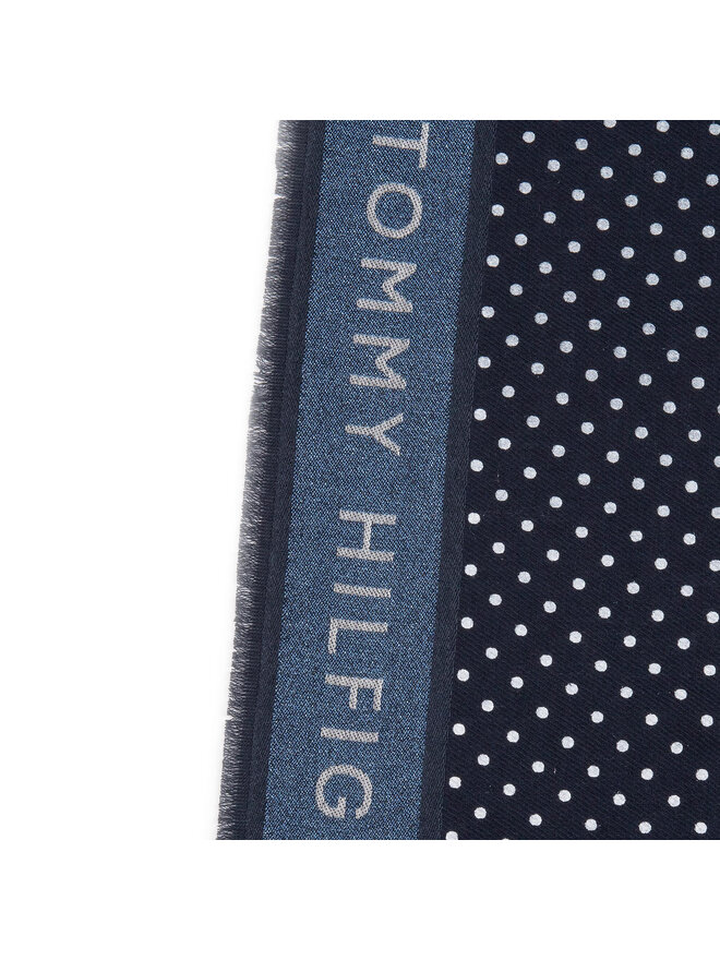 Tommy Hilfiger Šál Tommy Hilfiger Selvedge Scarf AW0AW07213 Tmavomodrá