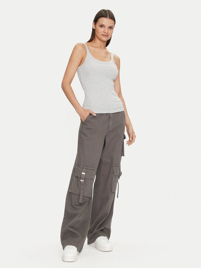 Gina Tricot Gina Tricot Felső Basic 14188 Szürke Slim Fit