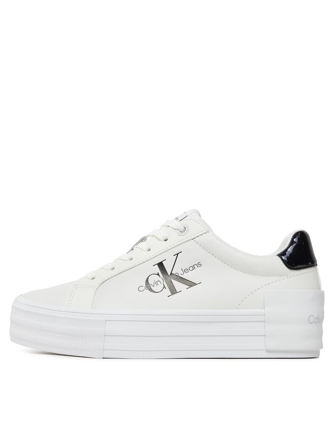 Calvin Klein Jeans Tenisice Calvin Klein Jeans Bold Vulc Flatf Low Lace Lth Ml YW0YW01294 Crna