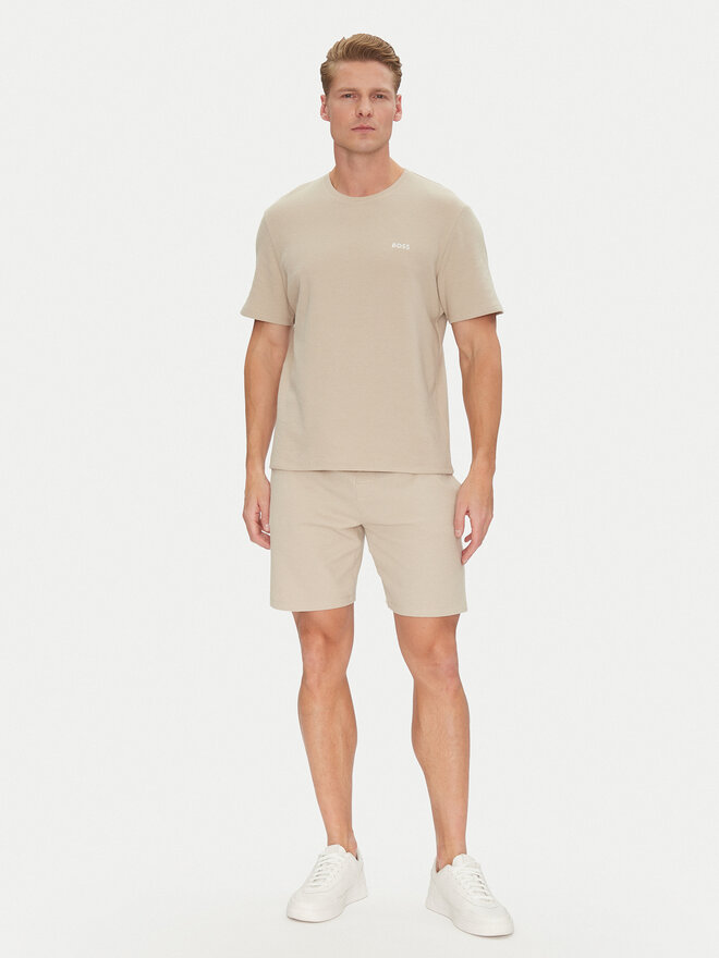 BOSS BOSS Футболка Waffle 50535891 Бежевий Regular Fit
