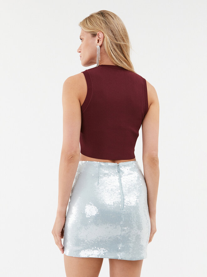 Guess Guess Marškinėliai Alexia W3BZ15 Z37K0 Vyšninė Slim Fit