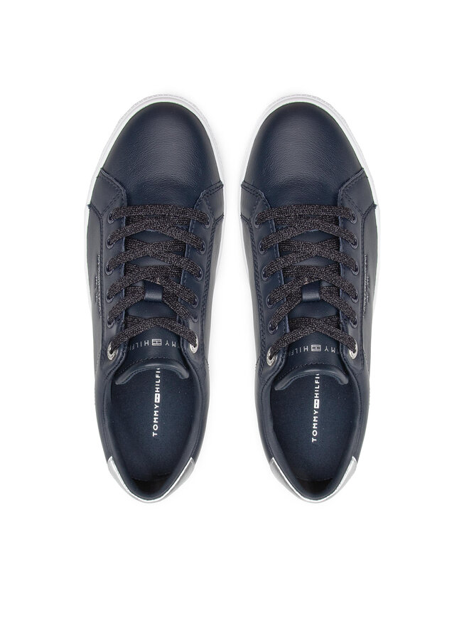 Tommy Hilfiger Сникърси Tommy Hilfiger Th Shiny Laces Sneaker FW0FW06147 Тъмносин