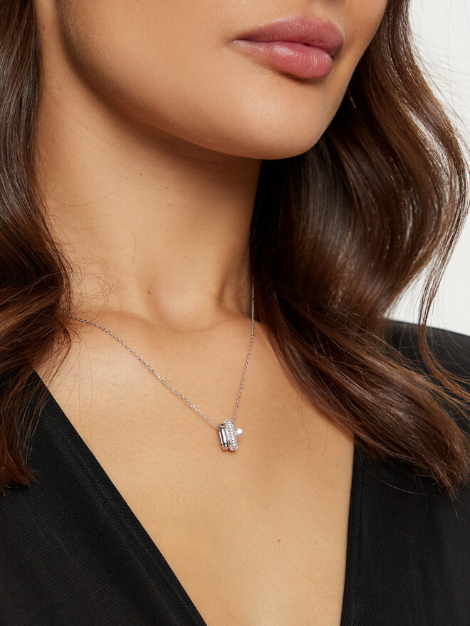 Guess Naszyjnik Guess JSBN04 508JW Srebrny