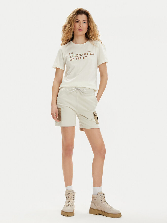 Aeronautica Militare Aeronautica Militare Camiseta 241TS2233DJ510 Beis Regular Fit