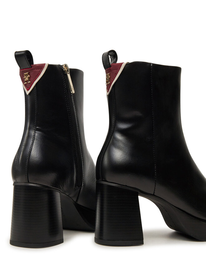 Tommy Hilfiger Μποτάκια Tommy Hilfiger Premium Leather High Heel Bootie FW0FW08100 Μαύρο