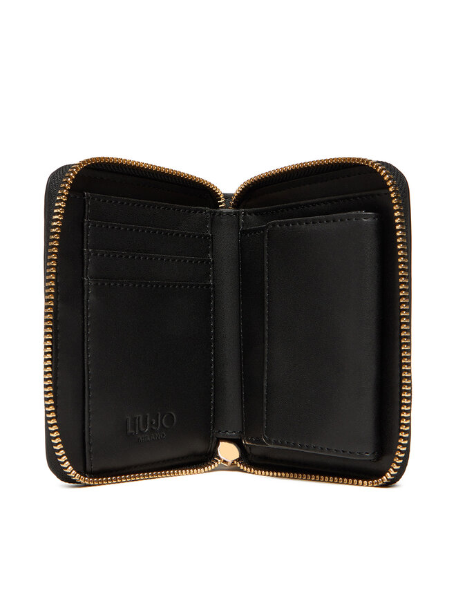 Liu Jo Голям дамски портфейл Liu Jo Ecs M Zip Around AF5156 E0058 Черен