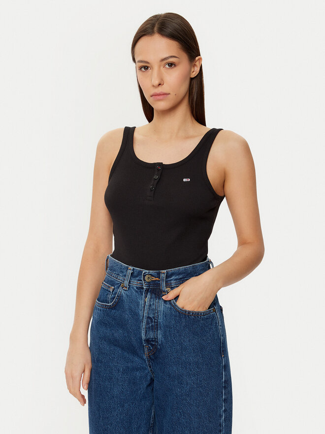 Tommy Jeans Tommy Jeans Топ DW0DW19492 Чорний Slim Fit