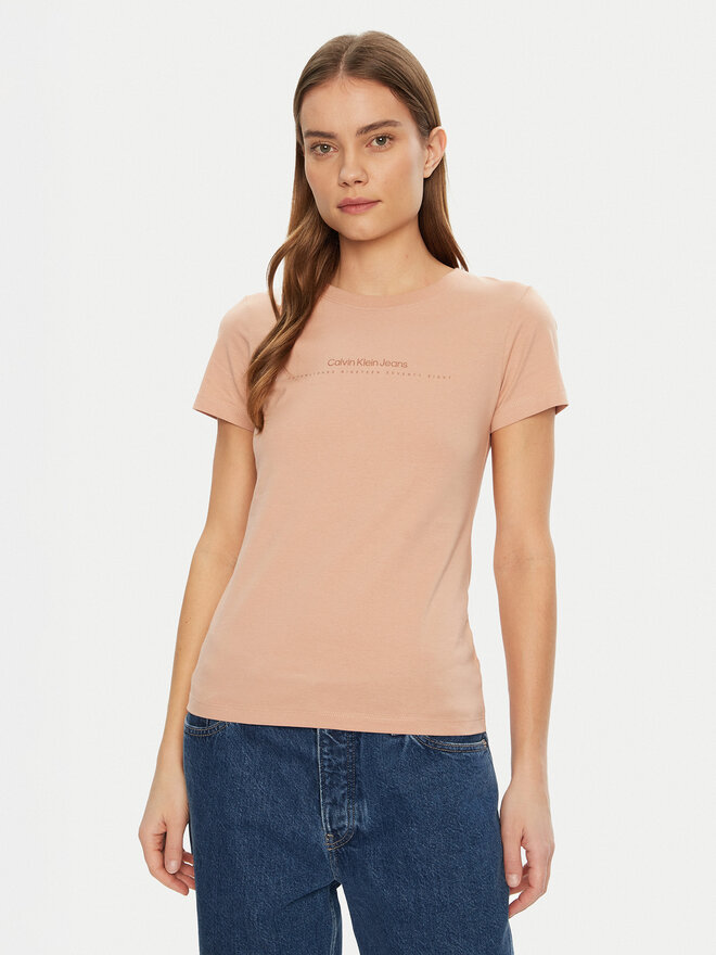 Calvin Klein Jeans Calvin Klein Jeans Camiseta Institutional Graphic J20J224990 Beis Slim Fit