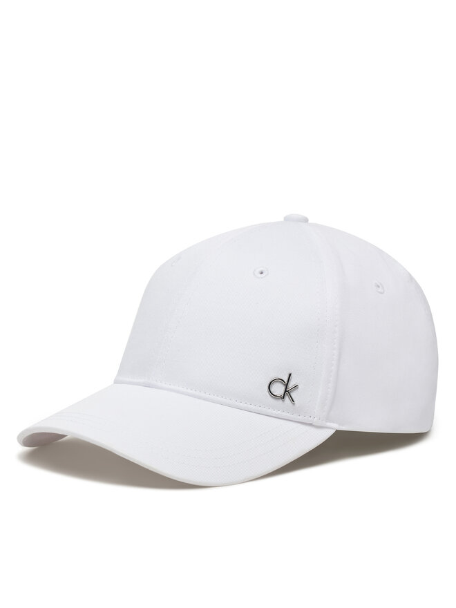 Calvin Klein Czapka z daszkiem Calvin Klein Ck Metal Cotton Cap K60K613102 Biały