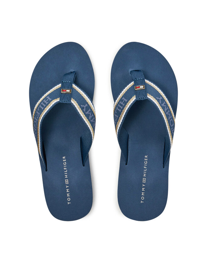 Tommy Hilfiger Zehentrenner Tommy Hilfiger Im Hilfiger Beach Sandal FW0FW08015 Blau