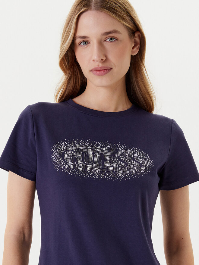 Guess Guess Majica V5YI08 J1314 Mornarsko modra Regular Fit