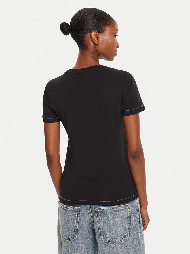 Desigual Desigual Camiseta Letter Core 25WWTK04 Negro Regular Fit