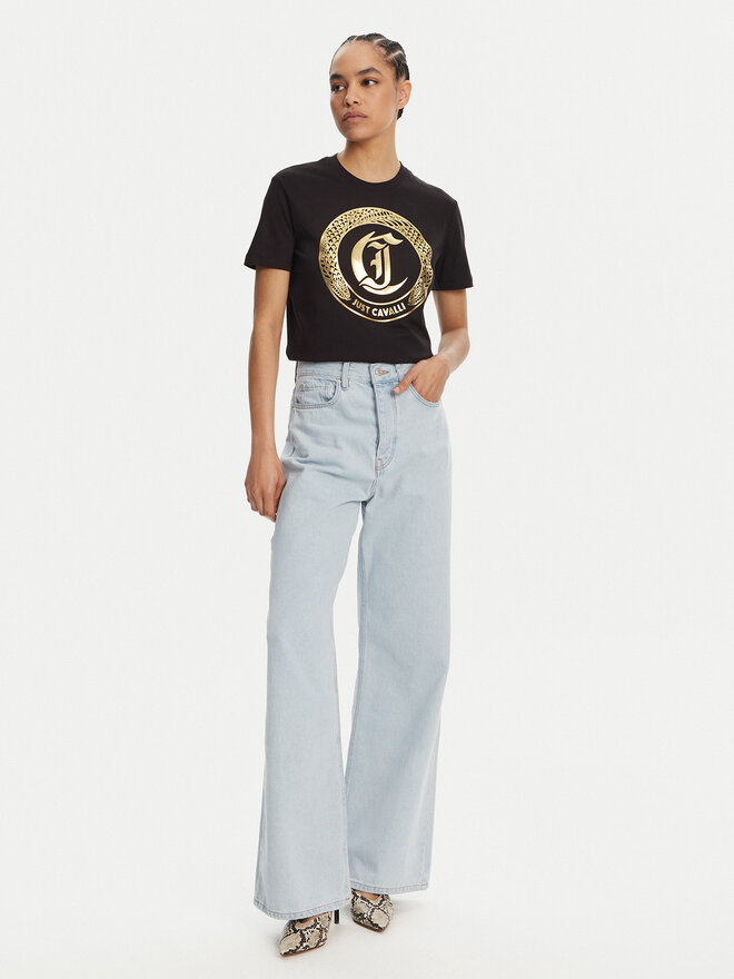 Just Cavalli Just Cavalli T-Shirt 78PAHT01 Μαύρο Regular Fit