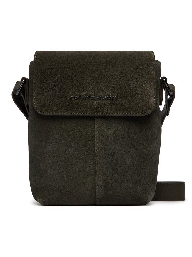 Tommy Hilfiger Umhängetasche Tommy Hilfiger Metal Logo Suede Crossbody Bag AM0AM14262 Grün