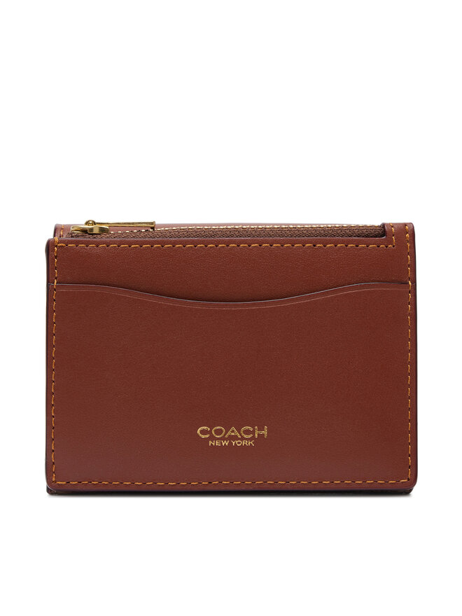 Coach Малък дамски портфейл Coach CAN48 Кафяв