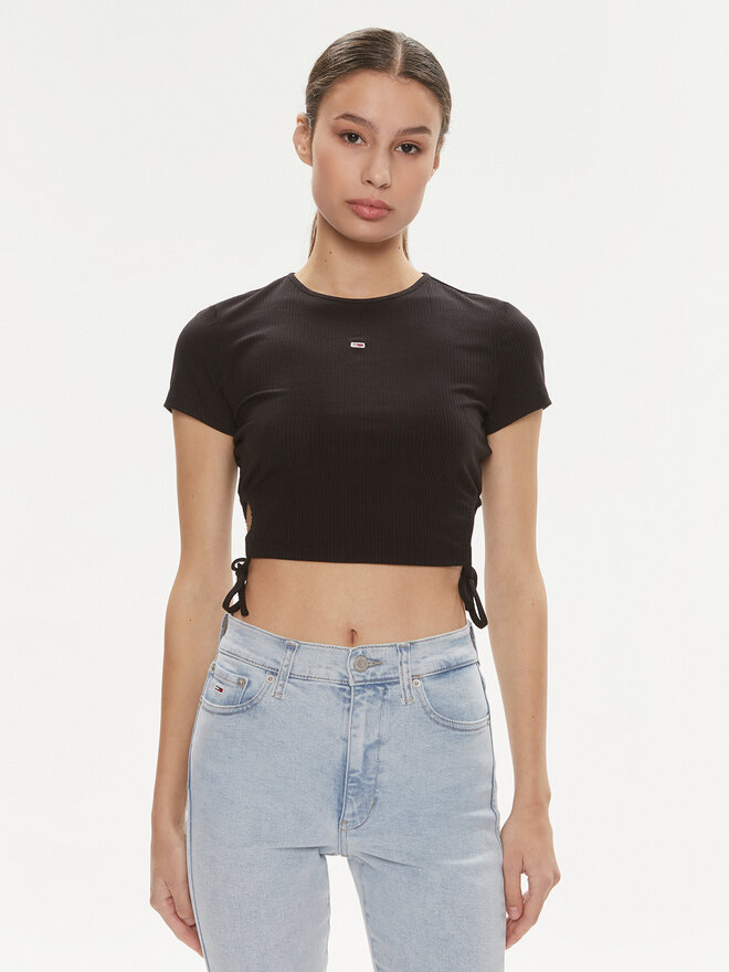 Tommy Jeans Tommy Jeans Marškinėliai DW0DW17902 Juoda Slim Fit