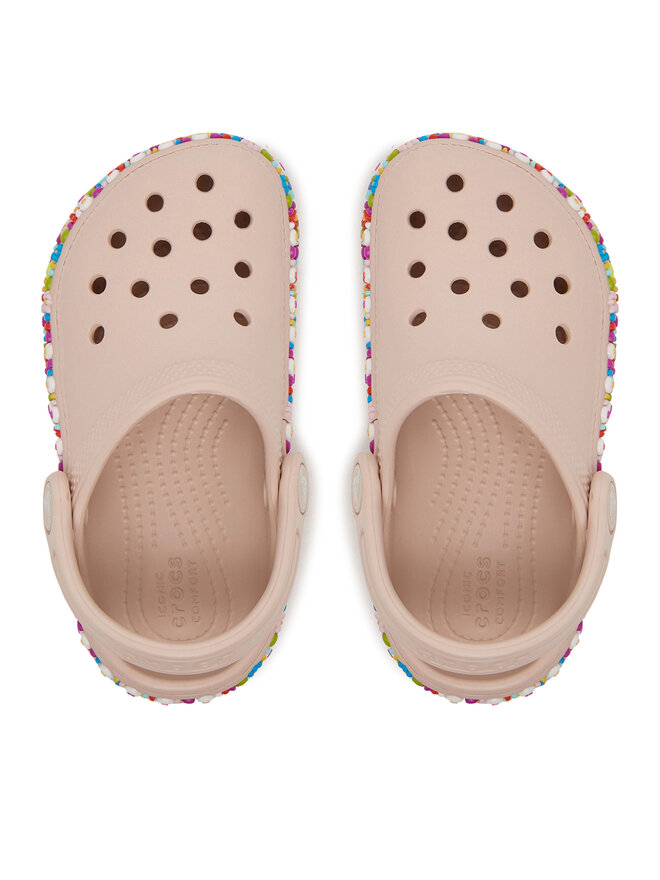 Crocs Чехли Crocs Classic Beaded Band Clog 211627 Бежов