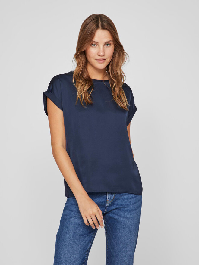 Vila Vila Camiseta Ellette 14059563 Azul marino Regular Fit