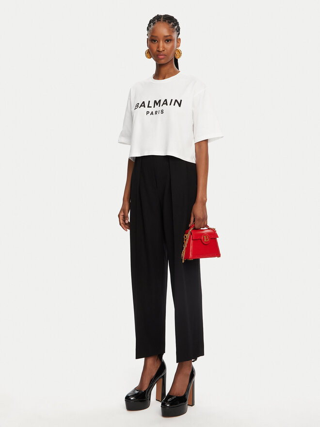 Balmain Balmain T-Shirt BF1EE020BB02 Weiß Relaxed Fit
