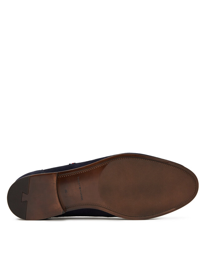 Tommy Hilfiger Halbschuhe Tommy Hilfiger Hilfiger Flexible Suede Loafer FM0FM05496 Dunkelblau