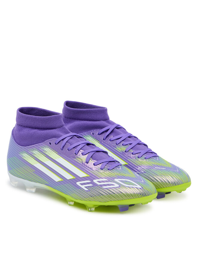 adidas Buty do piłki nożnej adidas F50 League Mid Firm/Multi-Ground Boots JI0886 Fioletowy