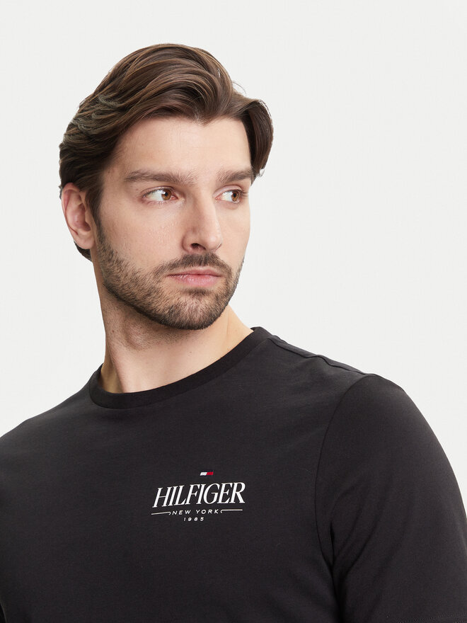 Tommy Hilfiger Tommy Hilfiger T-Shirt Stack MW0MW39355 Μαύρο Regular Fit