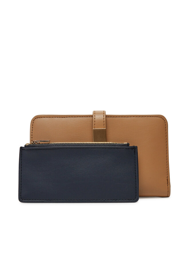 Tommy Hilfiger Mały Portfel Damski Tommy Hilfiger Th Heritage Med Wallet AW0AW17262 Brązowy