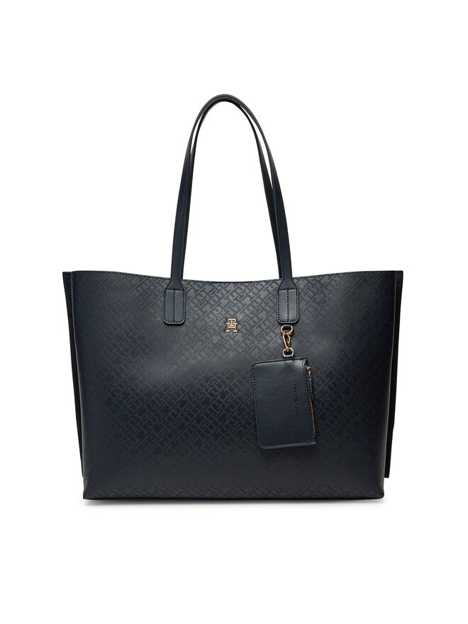 Tommy Hilfiger Τσάντα Tommy Hilfiger Th Distinct Tote Mono AW0AW17195 Σκούρο μπλε