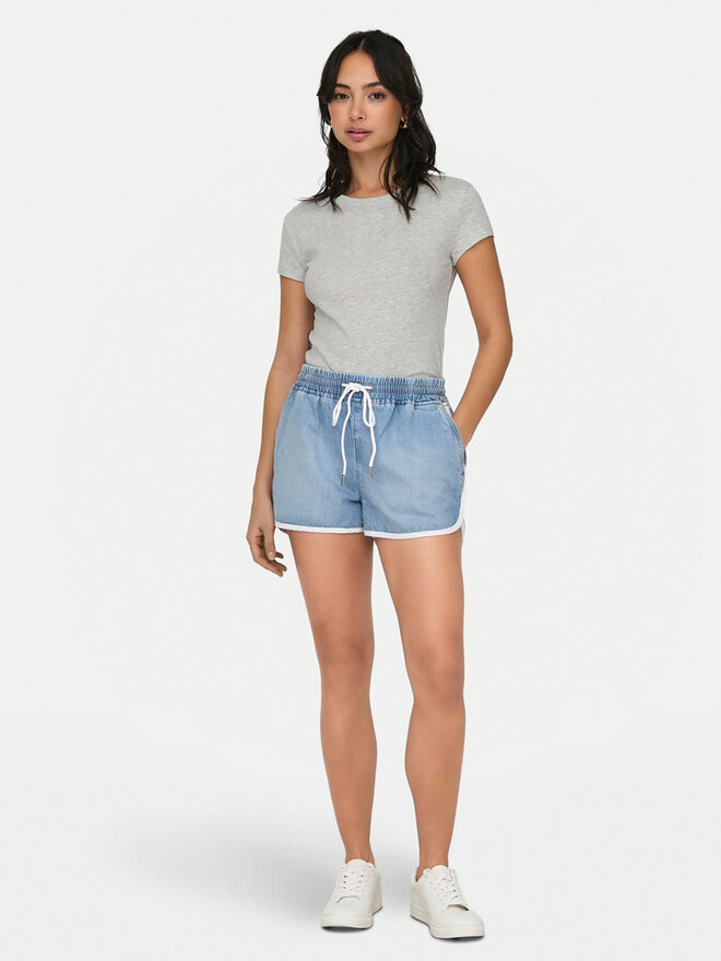 ONLY ONLY Marškinėliai Elina 15320229 Pilka Slim Fit