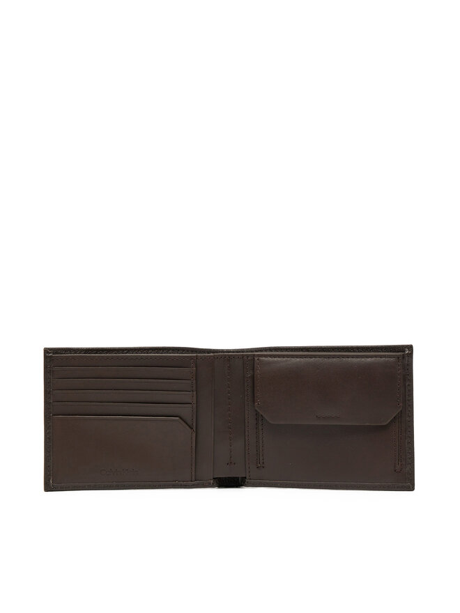 Calvin Klein Duży Portfel Męski Calvin Klein Warmth Bifold 5cc W/Coin L K50K512790 Brązowy