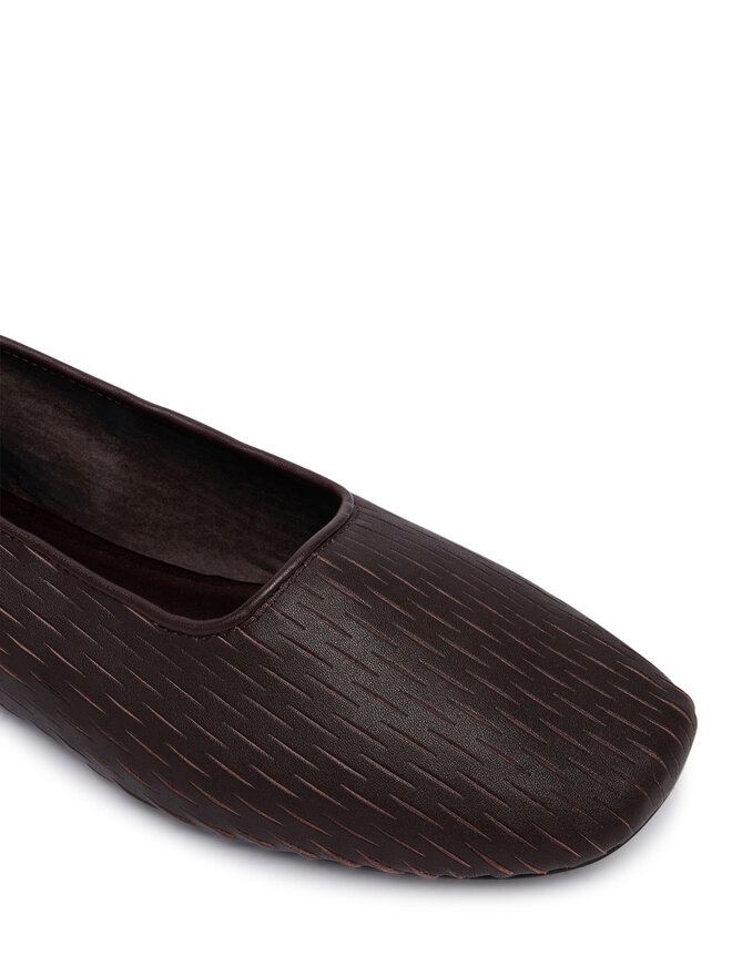 Calvin Klein Ballerinas Calvin Klein Oblique Ballerina Cut Lth HW0HW03033 Dunkelrot