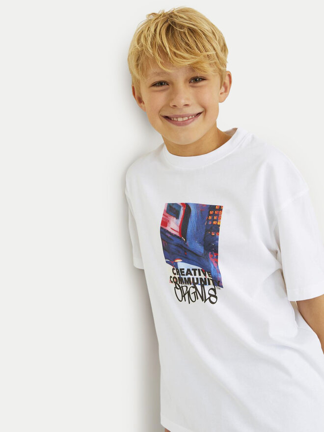 Jack&Jones Junior Jack&Jones Junior Camiseta Bushwick Blur 12263146 Blanco Relaxed Fit
