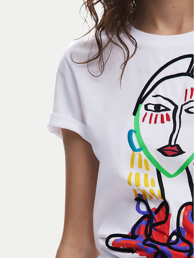 Desigual Desigual Marškinėliai Misuri 25SWTKA9 Balta Regular Fit