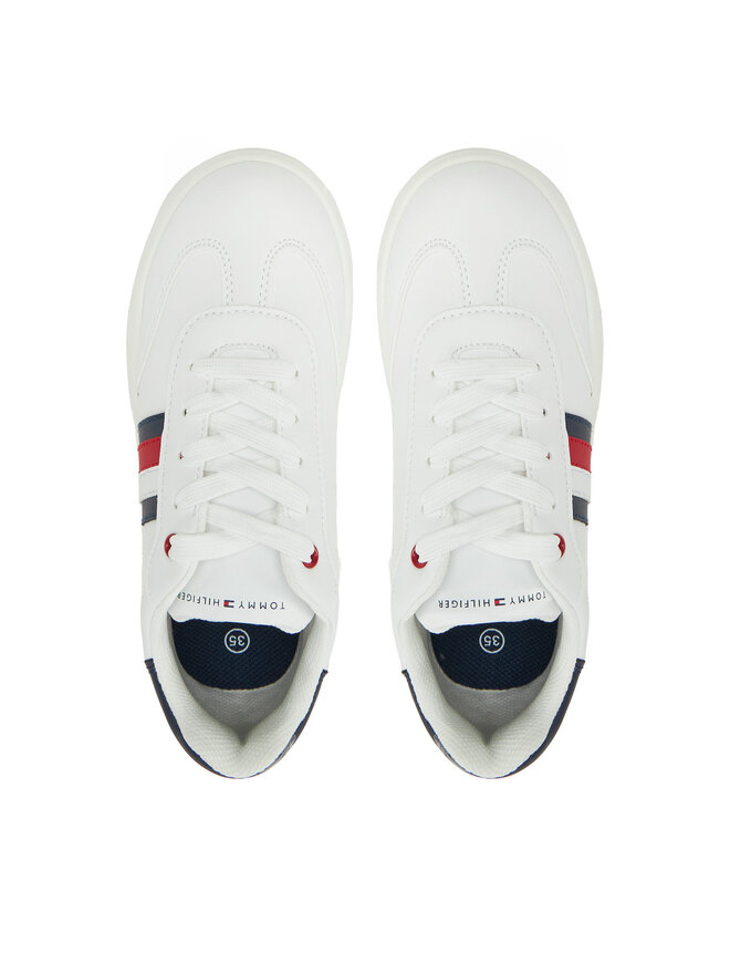 Tommy Hilfiger Sneakersy Tommy Hilfiger Stripe Low Cut Lace-Up Sneaker T3X9-33850-1355 S Biały