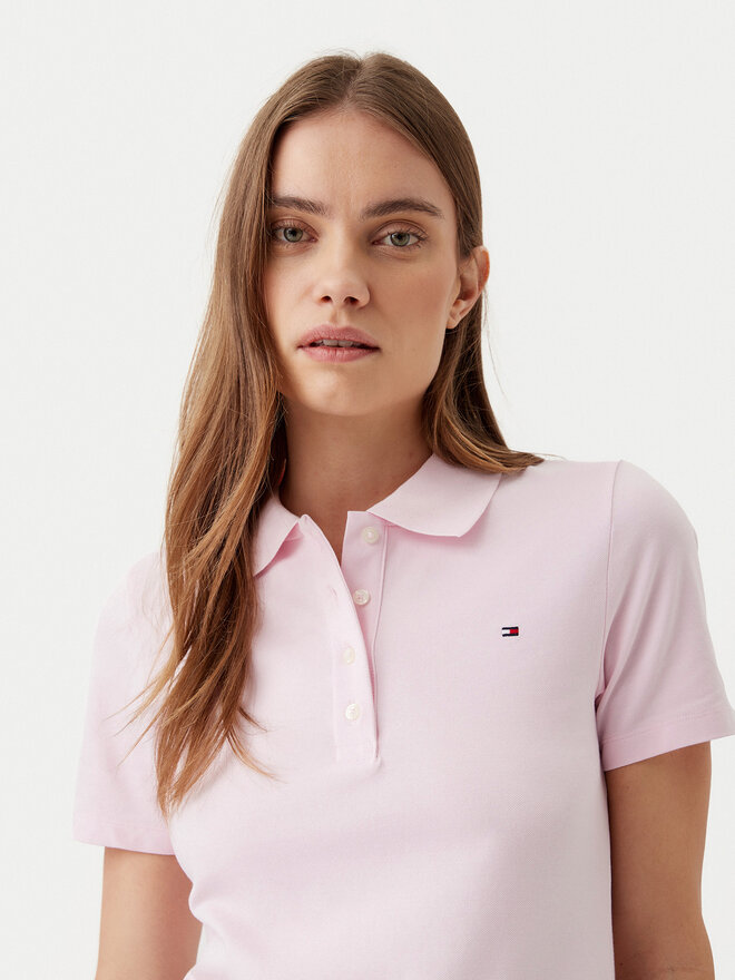 Tommy Hilfiger Tommy Hilfiger Pólóing 1985 WW0WW43225 Rózsaszín Slim Fit