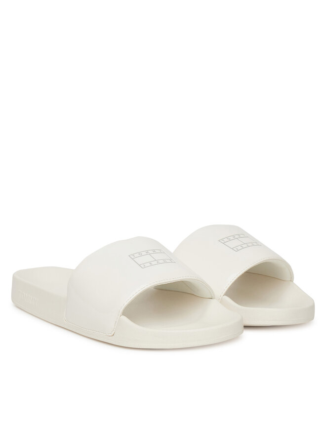 Tommy Jeans Natikači Tommy Jeans Flag Pool Slide Patent EN0EN02901 Bela
