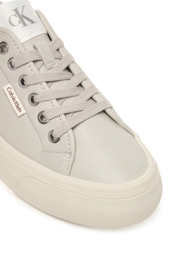 Calvin Klein Сникърси Calvin Klein Vulc Flatf Lace Up Lth YW0YW01932 Сив