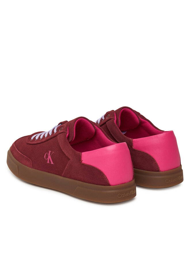 Calvin Klein Snīkeri Calvin Klein Low Pro Cups Lace Up Sue Mix Mg HW0HW02683 Bordo