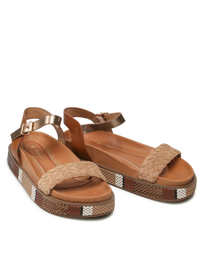 Wrangler Sandały Wrangler Amaya Woven WL21661A Brązowy