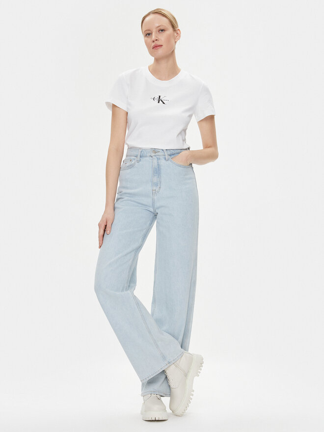Calvin Klein Jeans Calvin Klein Jeans T-Shirt Monologo J20J222564 Weiß Slim Fit