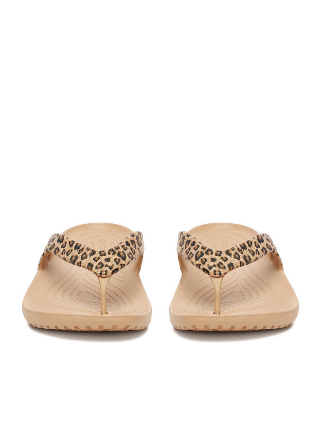 Crocs Σαγιονάρες Crocs KADEE II LEOPARD FLIP W 206398-98R Μπεζ