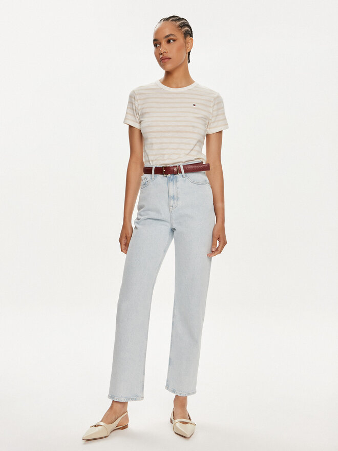 Tommy Hilfiger Tommy Hilfiger Majica 1985 WW0WW37857 Bež Slim Fit