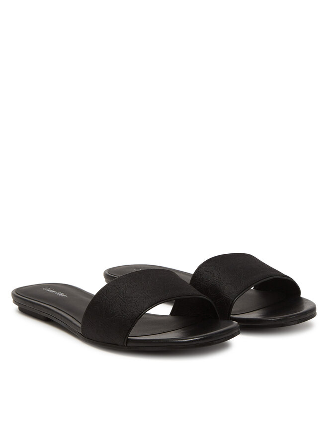 Calvin Klein Şlapi Calvin Klein Flat Slide Jacq HW0HW02389 Negru