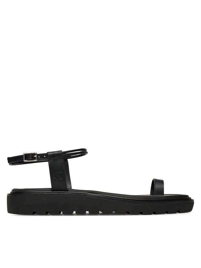 Calvin Klein Jeans Sandały Calvin Klein Jeans Rope Toe Post Sandal Lth Mg YW0YW01893 Czarny