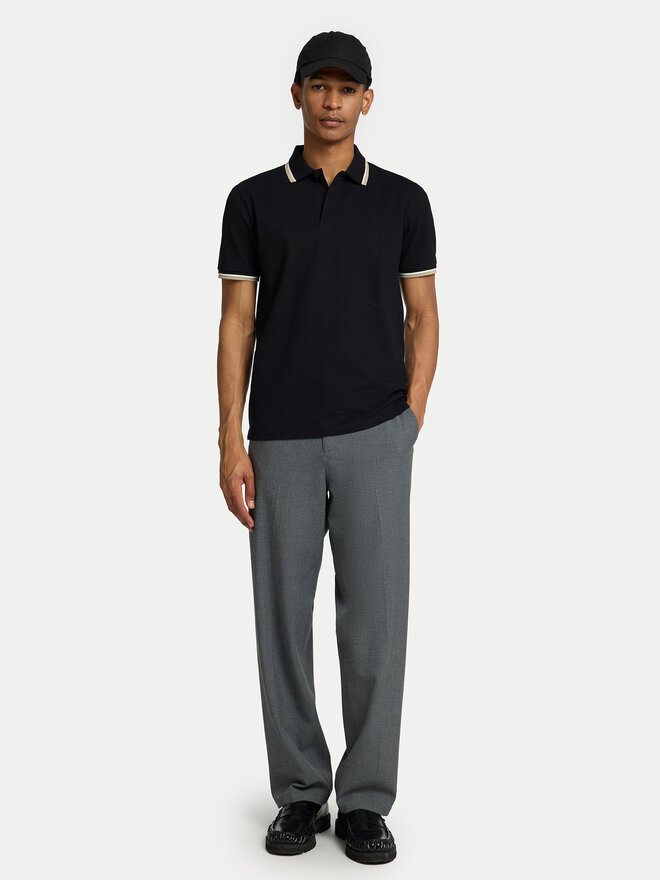 Selected Homme Selected Homme Поло 16095852 Чорний Slim Fit